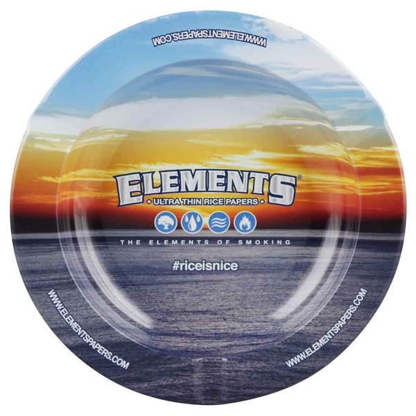 Elements Round Metal Ashtray - Blue 5.5"