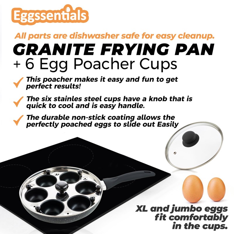 Eggssentials 2 IN 1 Egg Poacher Pan & Large Frying