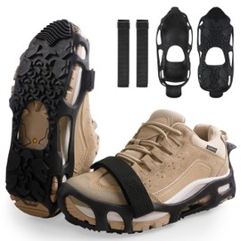 Spikeless Ice Cleats Perfect for Transitioning Between Indoor/Outdoor Surfaces Slip On Spikeless Ice Traction Devices Grippers Indoor Anti-Slip Job Safety Traction Slip-On