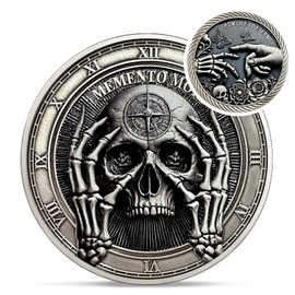 Delicate Memento Mori Coin - Novelty Skull Amor Fati EDC Stoic Coin - Love of Fate Token Reminder for Daily Stoic Practice - Inspirational Thoughtful Momento Mori Stoicism Gifts for Men Women Kids
