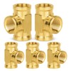 5-PCs HeSun Brass Pipe Fitting, 3/8" x 3/8" x 3/8"