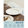TAMAYKIM 10 Inch Porcelain Salad Dinner Plates 8 Pieces, Wide
