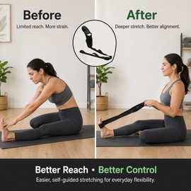 Yoga Stretching Strap for Flexibility Training – Multi-Loop Leg Stretcher for Ballet, Dance, Cheer and Gymnastics