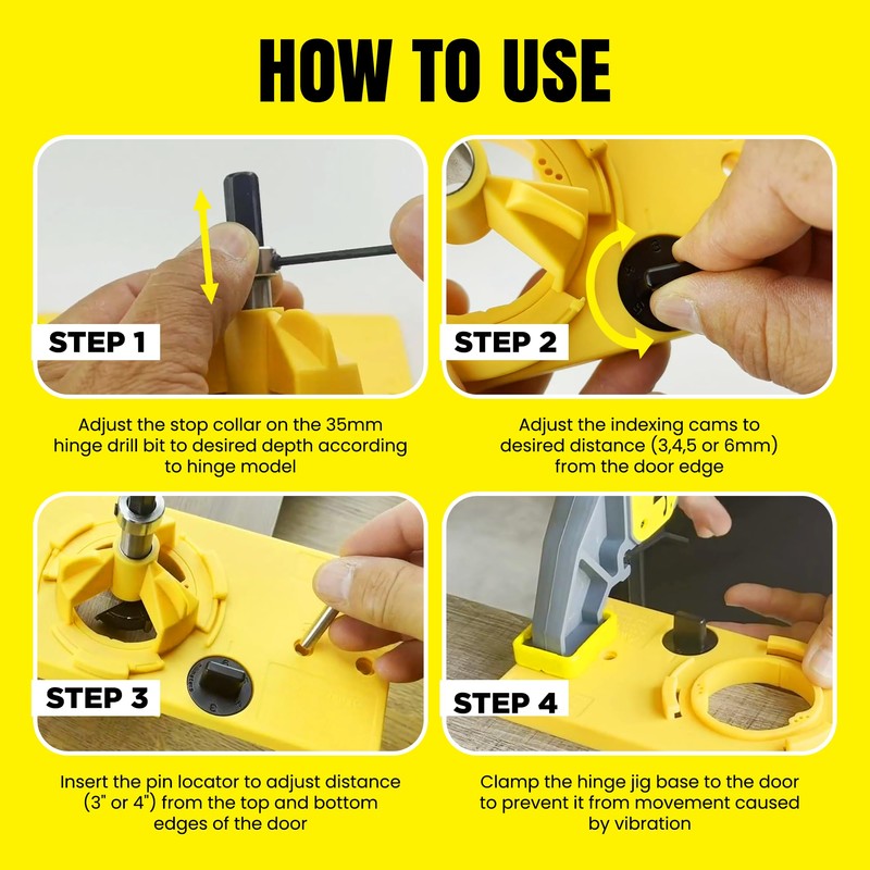 JNB Pro Concealed Hinge Jig Kit with 35mm Carbide Drill