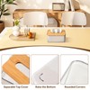 3PCS Acrylic Tissue Box Holder, Clear Tissue Organizer with Bamboo