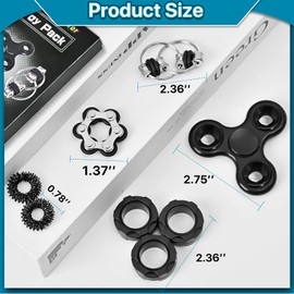 Fidget Toys Adults Pack 6PC, Christmas Stocking Stuffers for Teen Boy Fidgets for Classroom Cool Gadget Desk Toys for Teens Figette Spinner Figits Ring ADHD Autism Must Have Stress Anxiety Relief Toy