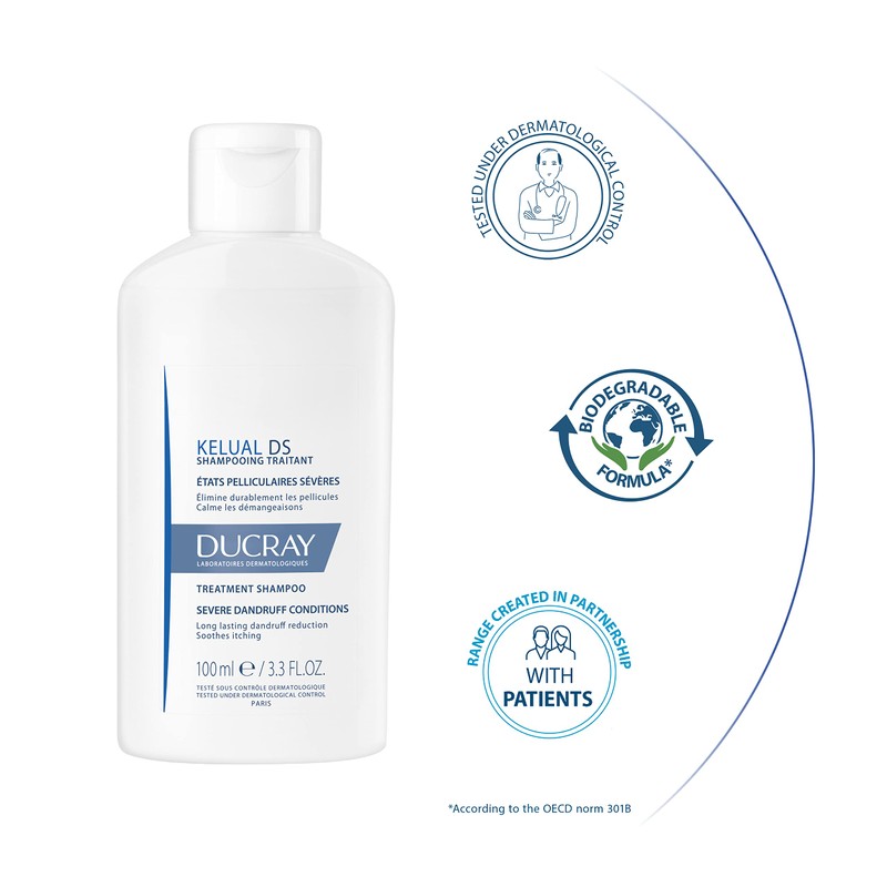 Pierre Fabre Ducray Kelual DS Anti-Reappearance Dandruff Treatment Shampoo, 100
