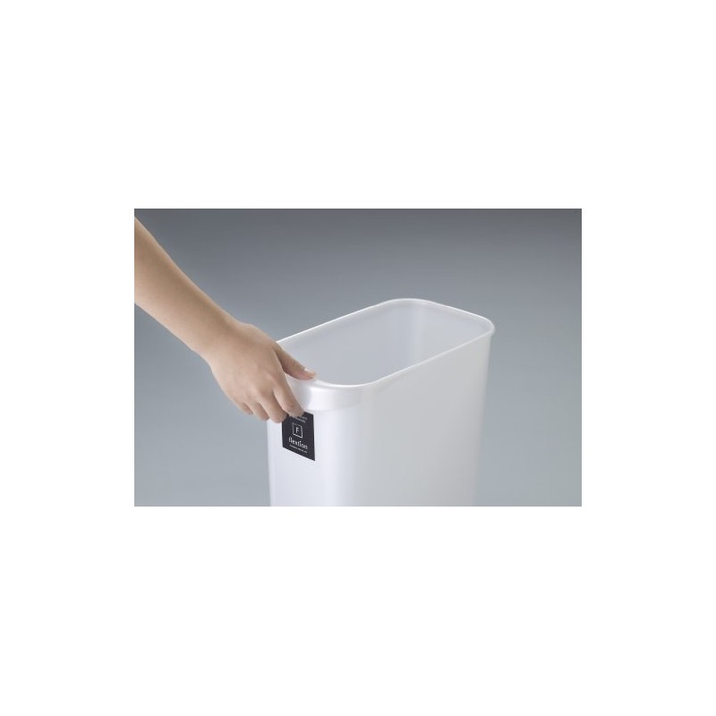 Squirrel Trash Can Wastebasket Flexion Square Metallic White 12L Made