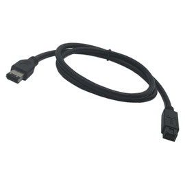 zdyCGTime Clear IEEE 1394 Firewire 800 to Firewire 400 Cable, 9-Pin Male to 6-Pin Male Cable, Compatible with PC, FireWire, SUN and All IEEE 1394b Peripherals (Black)