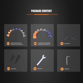 Mini Polishing Ball, SPTA Flexible Shaft Set With 18Pcs Conical and Cylindrical Polishing Drums Used On Mini Car Polisher for Car Wheel Detailing, Tight Areas and Small Spaces Polishing Buffing -PT101
