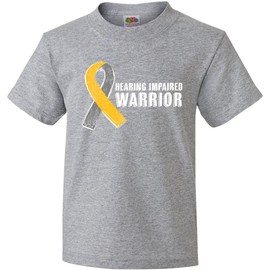 inktastic Hearing Impairment Warrior Youth T-Shirt Youth Large (14-16) 0060 Heather Grey 42896