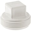 Spears P106 Series PVC DWV Pipe Fitting, Cleanout Plug, 1-1/2" NPT Male