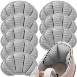 KIRZAX 4 Paar Fersenschutz Schuheinlagen, Fersen Patch,Sneaker Reparatur Patch,Bequemer Fersenschoner,Selbstklebende rutschfeste Fersenkissen,Fersenpolster Reparatur für die Meisten Arten, Grau