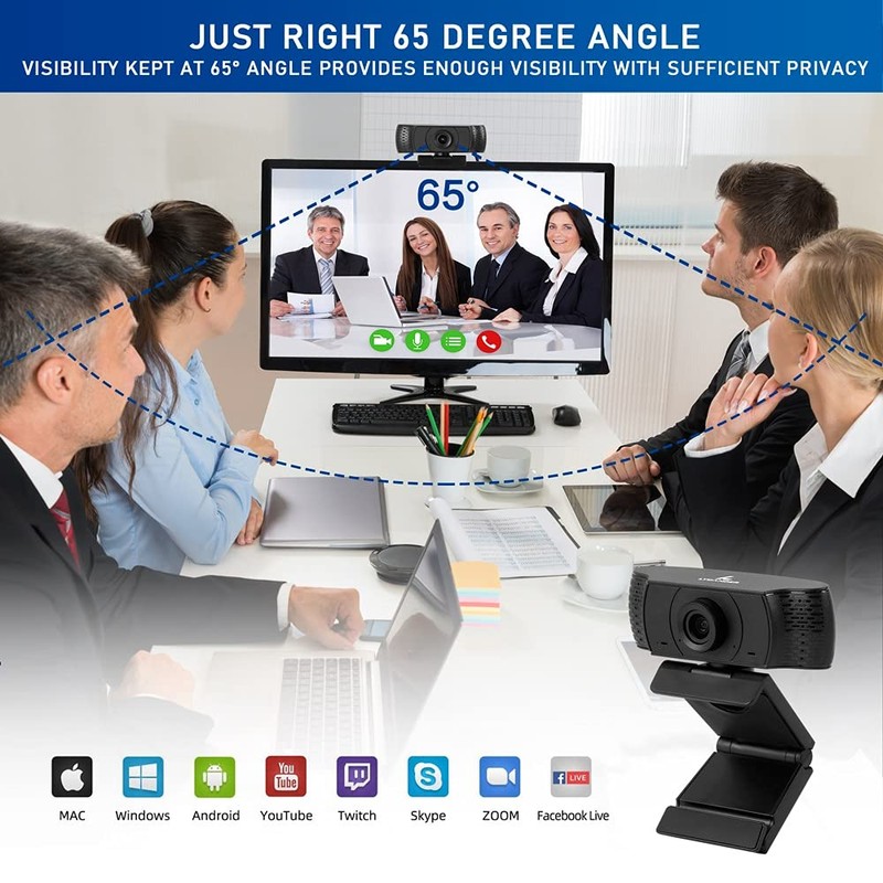 LYCANDER USB Webcam with Built-in Microphone, 720p High Definition (HD),