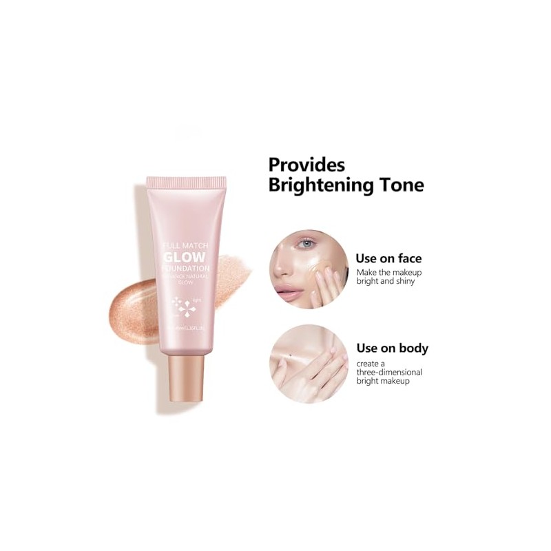 Natural Glow Illuminator Glotion, Hydrating Makeup Highlighter for Face &