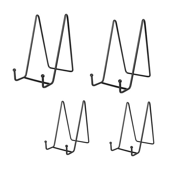 4 PCS Black Plate Stands for Display, Black Iron Plate