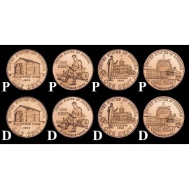 2009 P&D Complete 8 Coin Lincoln Penny Set in "Brilliant Uncirculated" BU