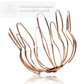 Leaf Catcher Gutter Sieve Copper 120 mm – Gutter Sieve as Leaf Protection for Drain Nozzle, Leaf Sieve Corrosion and UV Resistant, Leaf Catcher Basket DN 120