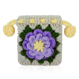 WisePoint Hand-made Coin Purse Pouch, Crocheted Coin Bag Small Coin Purse for Women and Girls, Drawstring Mini Coin Purse Cute Coin Purse Exquisite Change Purse Wallet for Coin, Keys (beige)