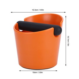 Coffee Knock Box, Anti Slip Coffee Grind Dump Bin 5 Inch Espresso Coffee Knock Box Small Coffee Grounds Container Knock Box for Home Milk Tea Bar Coffee Shop (Orange)
