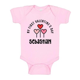 TATY Kids My First Valentine's Day Sebastian Baby Infant One Piece Bodysuit 18 Months Light Pink