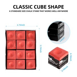 HMQQ Billiards Chalk (Dark red Set of 12)