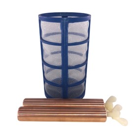 4.13 x 0.71 inches Copper Anode Replacement,Diameter is only 0.71'',Solar Ionizer Replacement,Pool Ionizer Replacement,Threaded M6,Includes 2 pcs Copper Anode, 1 pc Threaded Basket,Wing Screw