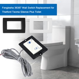36387 Wall Switch Fits for Thetford Tecma Silence Plus Toilet (Black/White) Replace # 36387