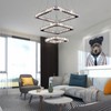 diisunbihuo Modern Crystal Chandeliers LED Square 3-Rings Chandelier Pendant Lights