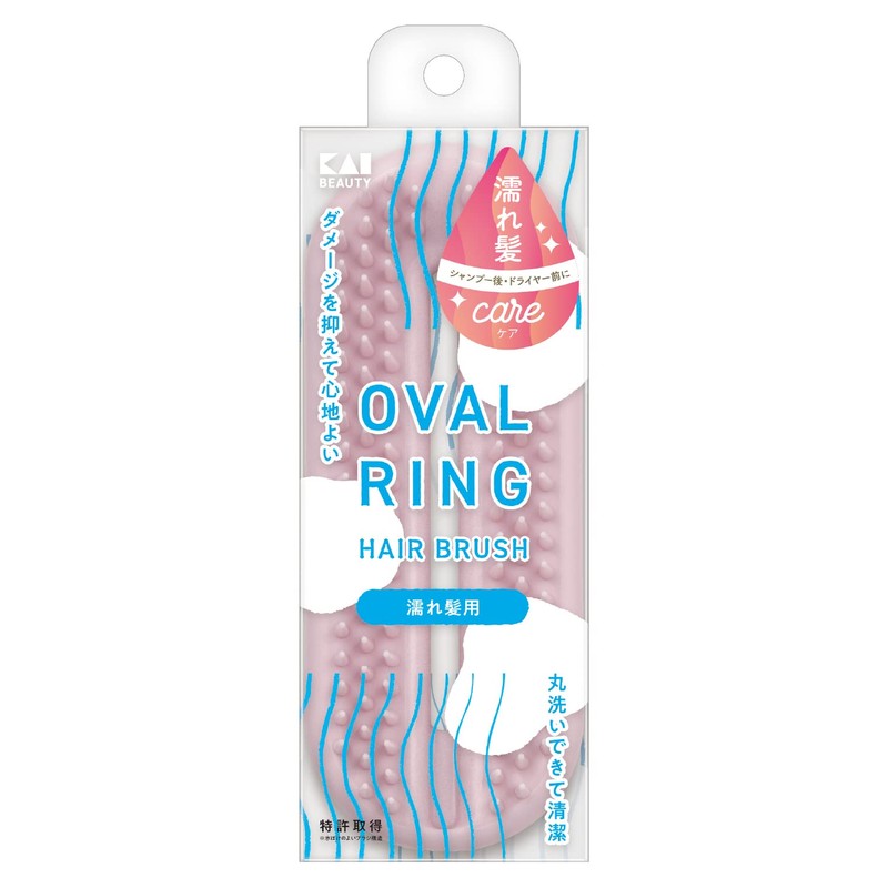 Kai Corporation Oval Ring Hair Brush for Wet Hair (Pink)