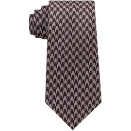 Sean John Mens Retro Houndstooth Self-tied Necktie, Brown, One Size