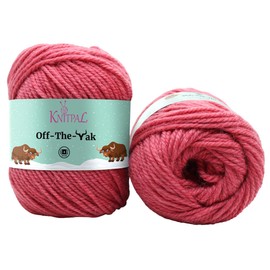 Off-The-Yak Wool Yarn for Crocheting, 3-Pack (360Yds / 300G), Free Patterns - Wool Acrylic Blend Yarn for Knitting - #4 Medium Worsted Weight - Indian Red