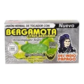 Del Indio Papago Jabón Bergamota Barba Bigote Estimula Crecimiento Exfoliante