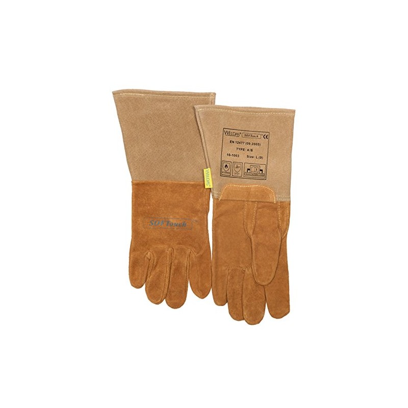WELDAS SOFTouch 10-1003, Top Grain Reverse Pigskin, TIG Welding Gloves,