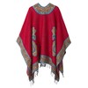 EXCHIC Women’s Retro Warm Shawls Poncho Cape Floral Printed Open