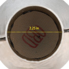 FOMIUZY 2.25 Inch 2.25" Inlet/Outlet Catalytic Converter Universal High Flow Front Cat Convertor Direct-Fit with O2 Port & Heat Shield(EPA Compliant)
