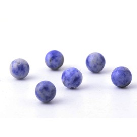 Natural Stone Beads 100pcs 6mm Blue White Sodalite Round Real Stone Beading Loose Gemstone Hole 1mm DIY Charm Smooth Beads for Bracelet Necklace Earrings Jewelry Making (Blue White Sodalite, 6mm)