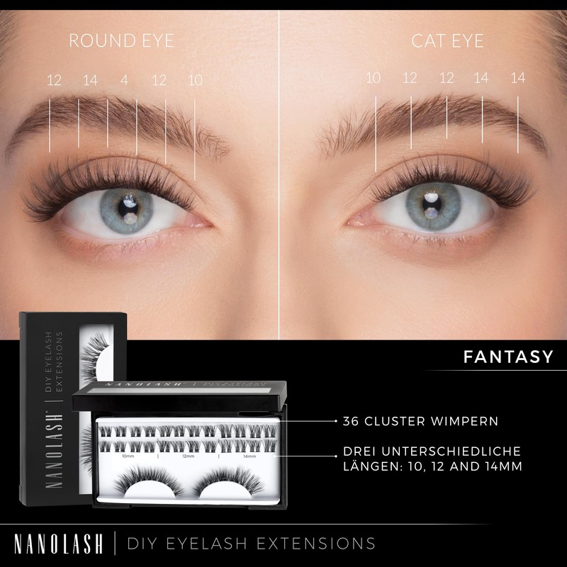 Nanolash Cluster Eyelashes for DIY Eyelash Extensions at Home, Pack