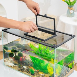 Uross Uross Fish Tank Lid with Window Magnetic Aquarium Lid Fish Tank Hood Top Cover Anti-Jumping Net Cover Mesh Protect Fish Jumping Out