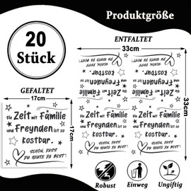 ParPix 20 Stück Servietten Kostbare Zeit, 33x33cm Familie Freunde Schön Dass Du Da Bist Servietten, Servietten Geburtstag Frau Mann, Papierservietten Schön Dass Du Da Bist, Geburtstagsservietten