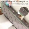 Vecelo Bed Frame with LED Light USB Ports Queen Full