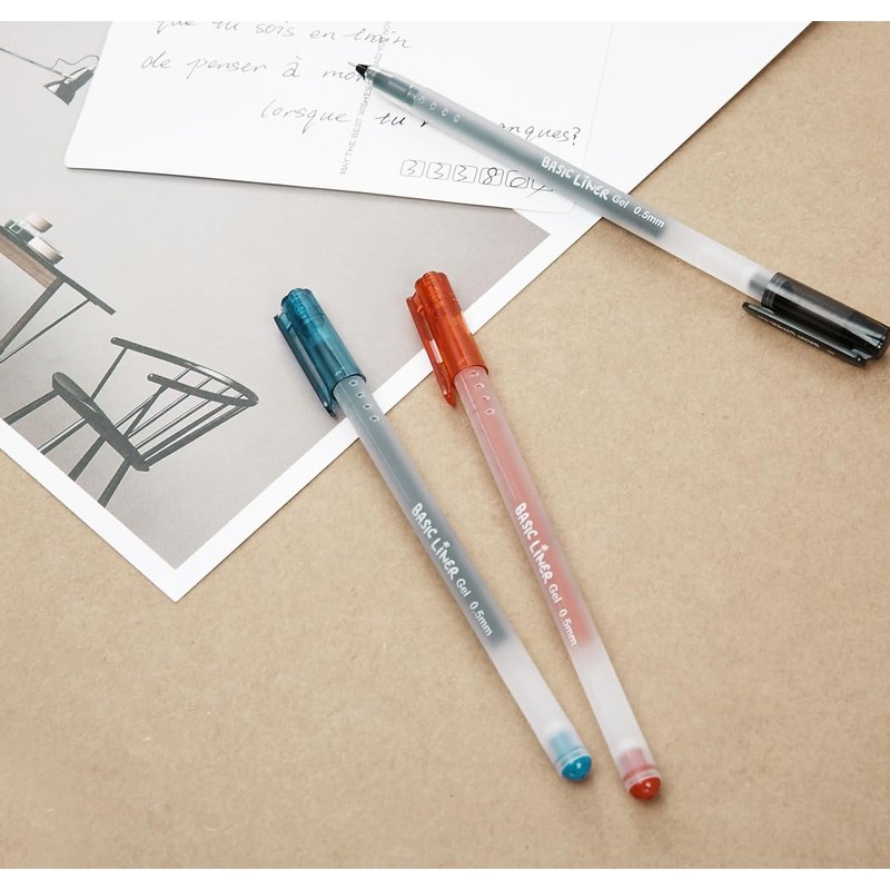 czxwyst 8761 Basic Liner Gel Ink Pens 0.5mm Fine Point
