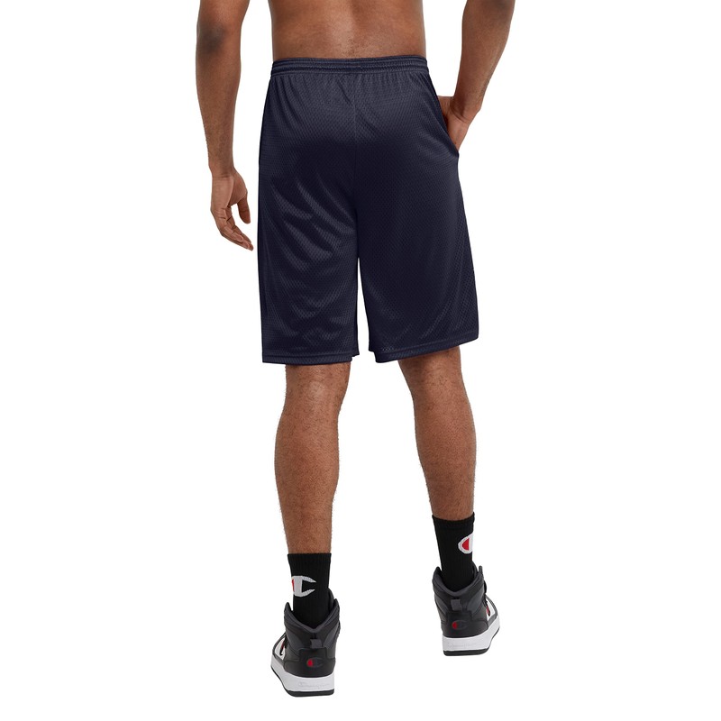 Champion Men's Long Mesh Pocket Shorts, navy