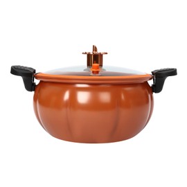 SHZICMY Pressure Cooker, 8L Orange Ceramic Non-Stick Pumpkin Shaped Multi-Function Gas Stove/Open Fire Induction Cooker Universal Stew Pot