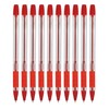 Gripper Ballpoint Pens, RED, Fine Point (0.5mm), Pack of 10,