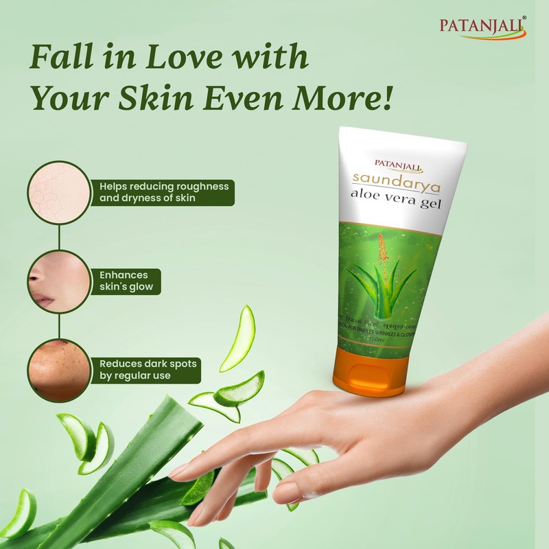 Patanjali Aloe Vera Gel 150ml - Saundarya Moisturizer for Oily