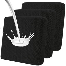 Elehealthy Waterproof Couch Cushion Cover Stretch Jacquard Sofa Cover 3 Seater Outdoor Cushion Couch Slipcover Elastic Patio Chair Cushion Patio Furniture Cover Protector (3PCS, Black)