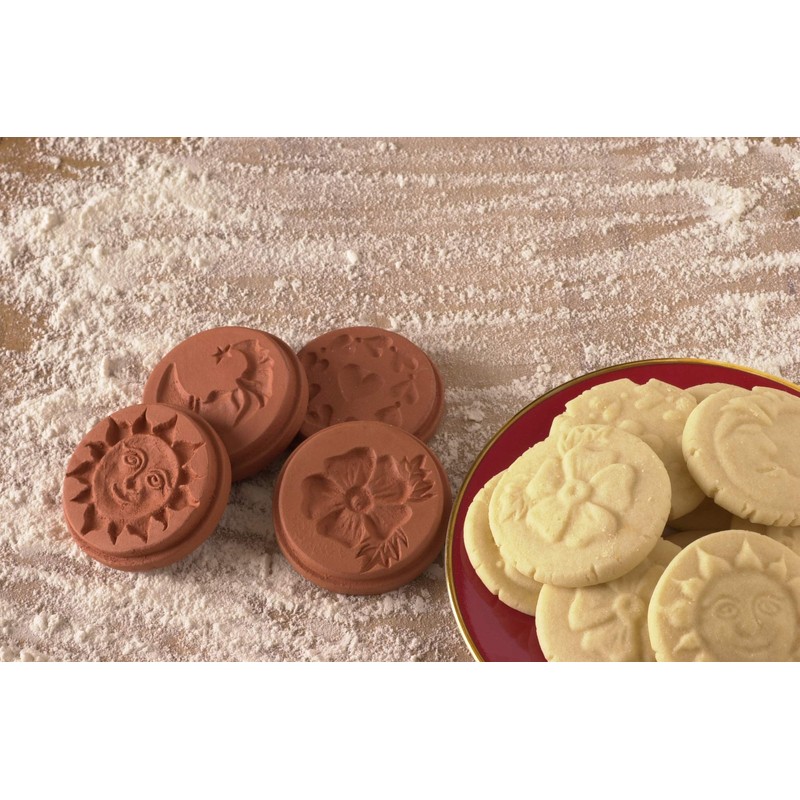 JBK Pottery Terra Cotta Cookie Stamps (Santa)