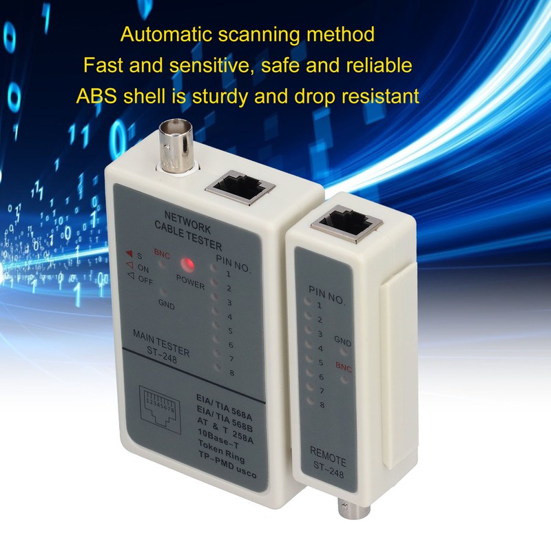 248 Cable Tester Automatic Scanning RJ45 RJ12 RJ11 Network Wires
