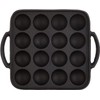 IPPINKA Japanese Cast Iron Takoyaki Grill Pan, 16 Holes, Made